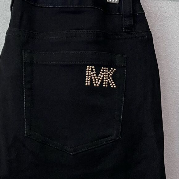 Michael Kors Black With Gold Accent Skinny Jeans Size 4 - Picture 6 of 9